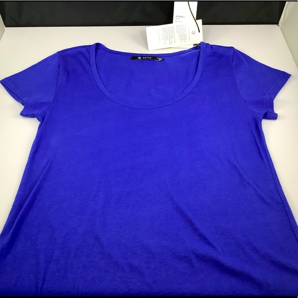 NWT Satva Blue 100% Organic Cotton Hi-Lo Tee XS - Picture 3 of 12